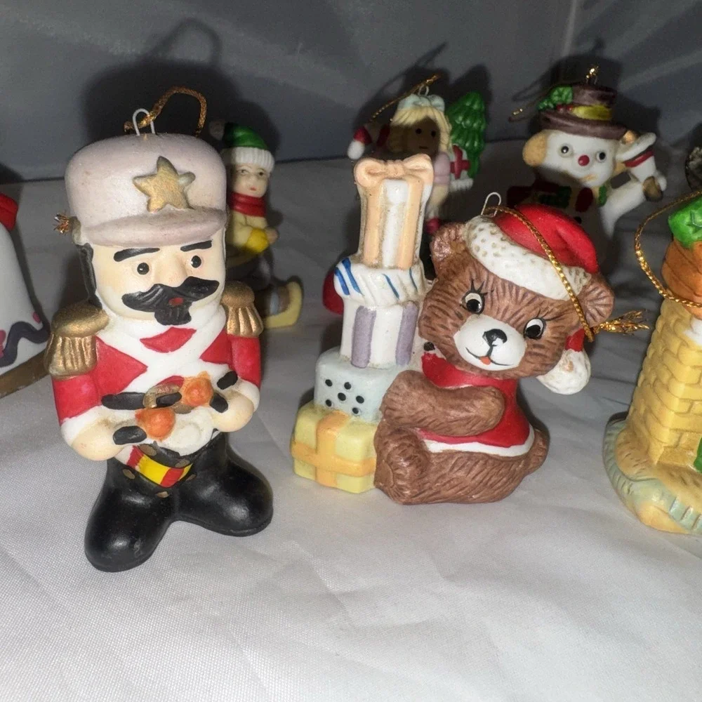 12 Various Vintage Ceramic Christmas‎ Ornaments